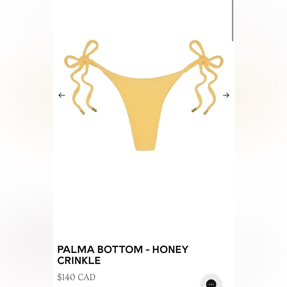 Yellow Bikini Bottom with Ties